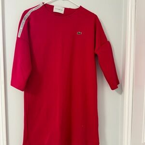 Lacoste Pink Long Sleeve Tee Dress